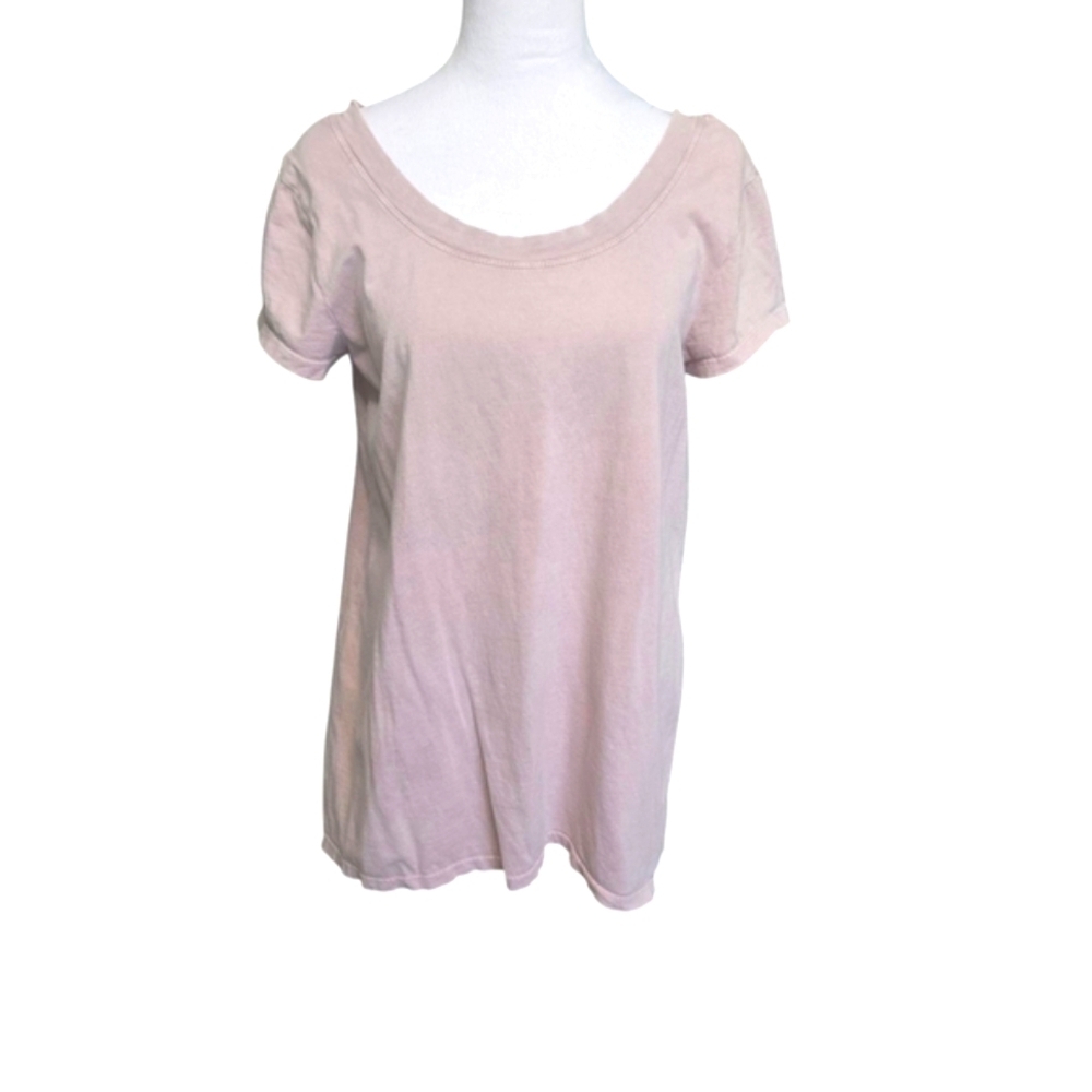 Cable & Gauge Soft Pink Women's Summer Top With Cut Out Back Size L